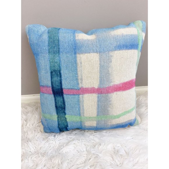 West Elm Accents West Elm Indoor Outdoor Blue Stripe Jute Throw